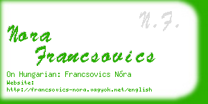 nora francsovics business card